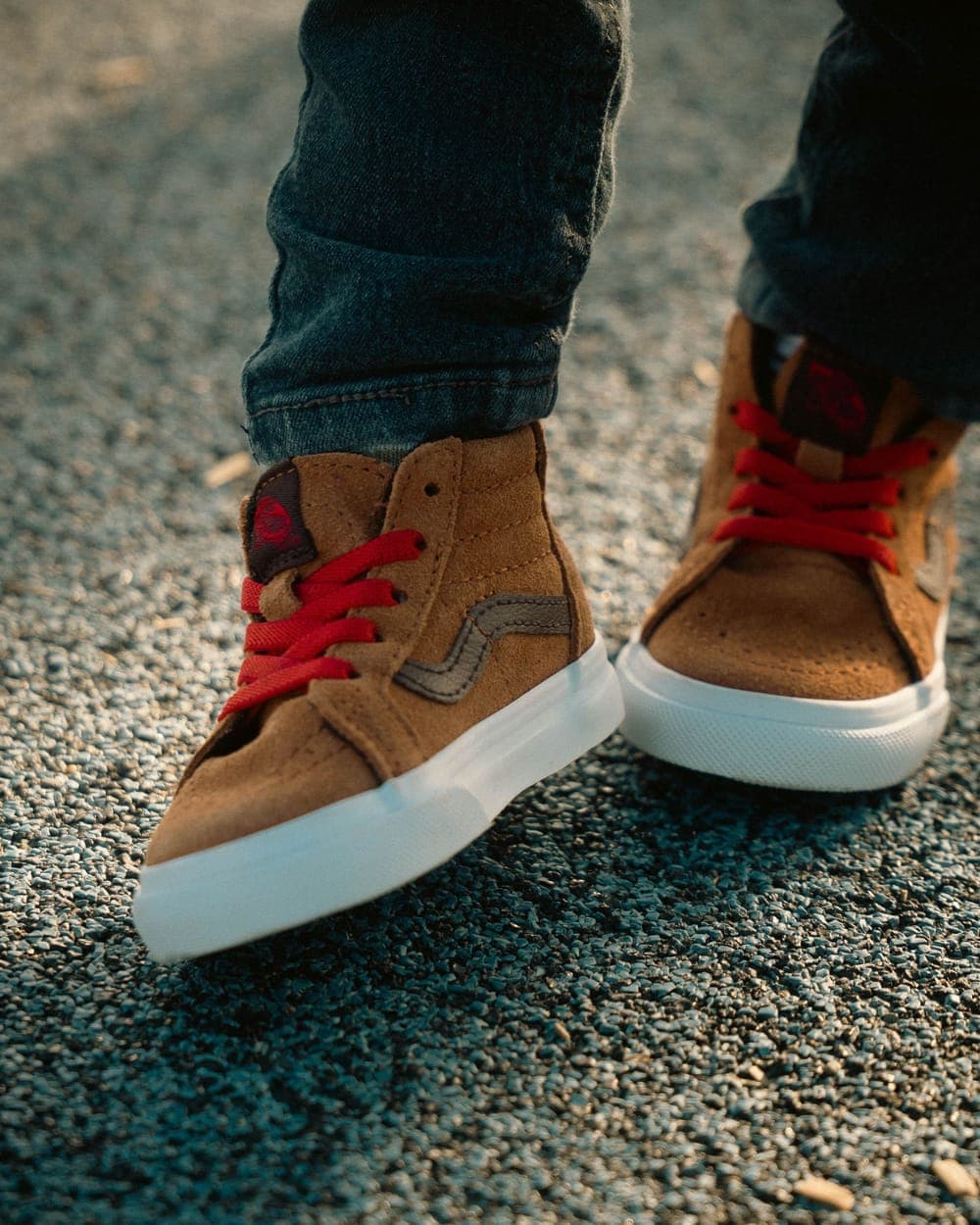 A child wearing sneakers
